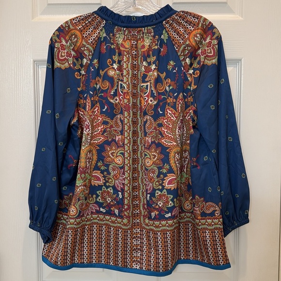 Anthropologie Current Air Paisley Patterned Blouse Size Medium - Picture 3 of 9